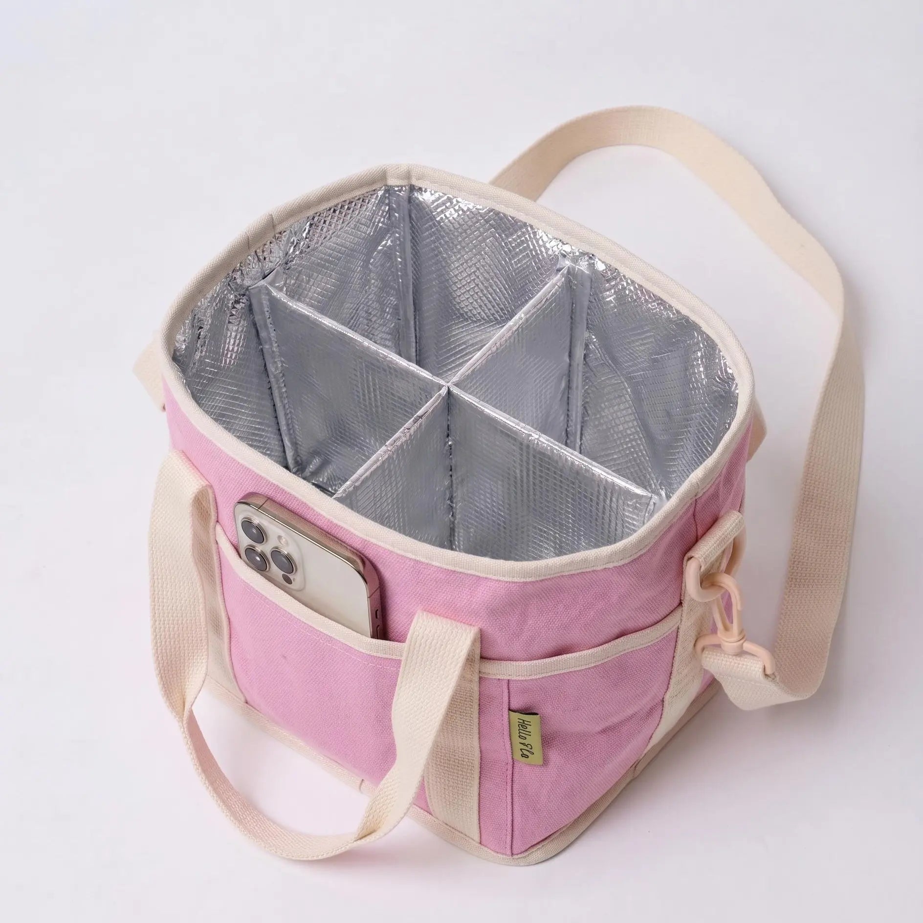 Family Size 4 Compartment Drink Bag, Multiple Tumbler Carrier Caddy Drinkware Sturdy