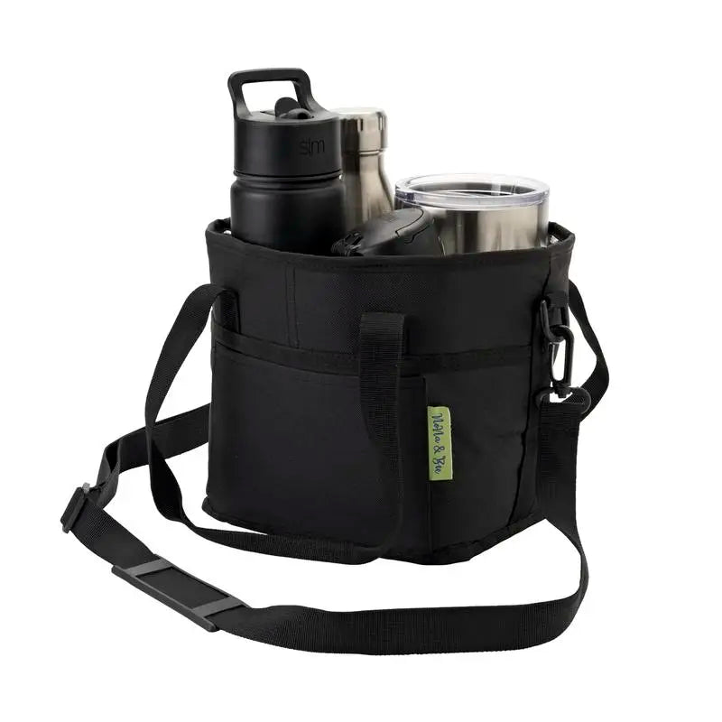 Family Size 4 Compartment Drink Bag, Multiple Tumbler Carrier Caddy Drinkware Sturdy