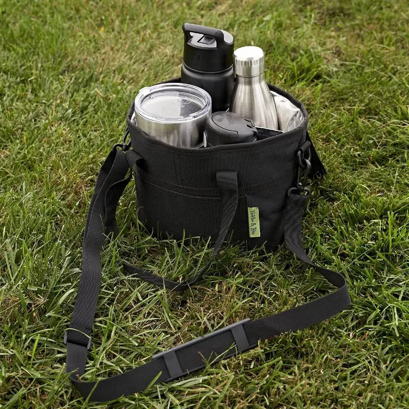 Family Size 4 Compartment Drink Bag, Multiple Tumbler Carrier Caddy Drinkware Sturdy